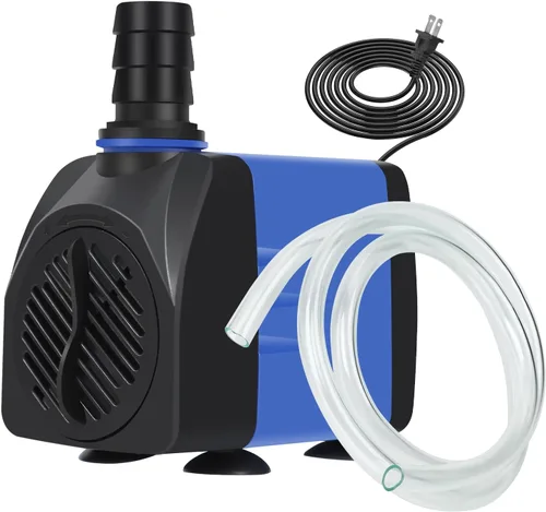 AQUANEAT Bomba de fuente, bomba de agua sumergible de 480 GPH con tubo de 5 pies, para acuario, fuente de agua para mascotas, hidroponía, bomba de