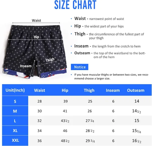 Miniatura 6 de maamgic Pantalones cortos de entrenamiento para hombre 2 en 1, elásticos de 5 pulgadas, entrepierna de 5 pulgadas, pantalones cortos para correr