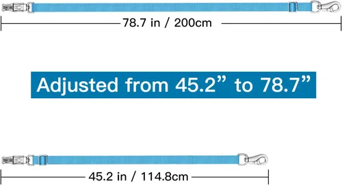 Miniatura 2 de Cross Ties for Horse,Heavy Duty Nylon Trailer Tie with Strong Panic Snap and Bull Snap,Adjustable Length from 45.2" to 78.7",Professional Horse Azul