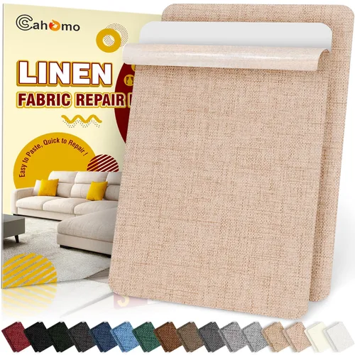 Miniatura 9 de Cahomo - Cinta de reparación de lino 4x79 pulgadas, parches de tela autoadhesivos, kit de cinta adhesiva de lino, cinta adhesiva de reparación