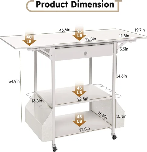 Miniatura 6 de 𝐂𝐫𝐚𝐟𝐢𝐭 Mesa Plegable de Prensa de Calor—Sostiene 36 Rollos de Vinilo, Carro de Soporte de Prensa de Calor Movible con Bolsa de Almacenamiento, Banco