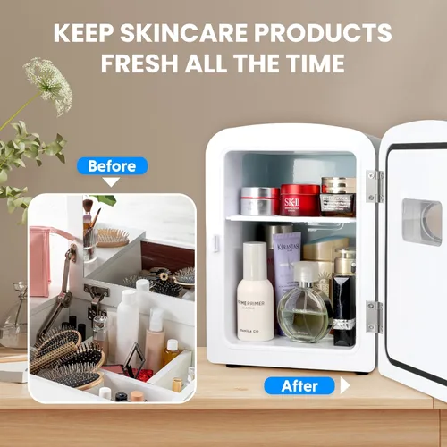 Miniatura 8 de HealSmart Mini refrigerador portátil, refrigeradores compactos enfriadores y calentadores de 4 litros 6 latas, con ventana de observación, 100%