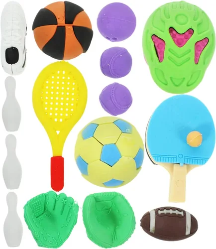 Miniatura 3 de NUOBESTY Creative Sports Erasers - Juego de 50 borradores de goma para fútbol, baloncesto, mini papelería para niños, recuerdos de fiesta