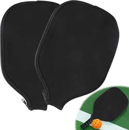 WAQYGZO 2 fundas de paleta de pickleball de neopreno, universales, 8.26 x 11.8 pulgadas, con cremallera, funda universal para raquetas de pickleball