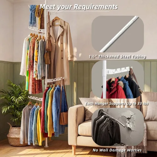 Miniatura 3 de Estante de secado de ropa para interiores que ahorra espacio para apartamentos pequeños, estante de ropa plegable de almacenamiento de 5 niveles