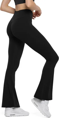 Miniatura 12 de HEGALY Pantalones de yoga acampanados para mujer, leggings cruzados, suaves, de cintura alta, pantalones casuales de entrenamiento con corte de bota