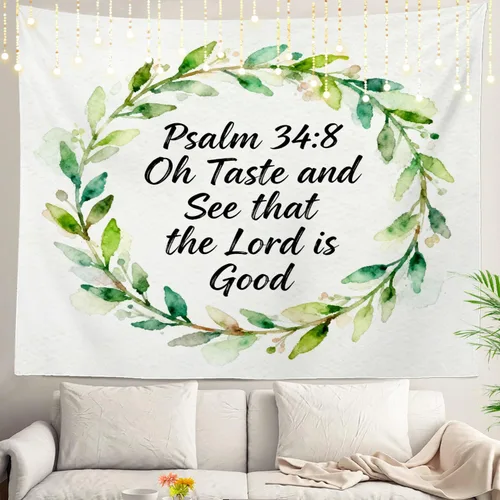Miniatura 29 de Shrahala Tapiz de pared cristiano con palabras blancas, palabras de Navidad, escuela, Jesús, Biblia, adoración de la Biblia, tapiz grande