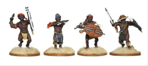 Miniatura 3 de Polvo negro anglo-zulú guerra Natal nativo contingente regimiento militar mesa superior Wargaming plástico modelo kit 302014602