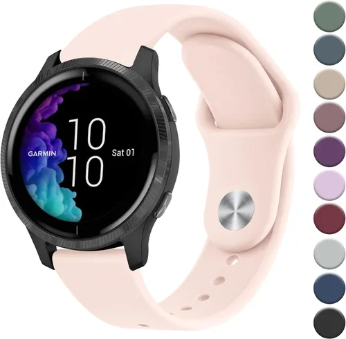 Miniatura 10 de Vanjua Bandas compatibles con Garmin Venu 2 Plus, Venu Sq, Venu y Vivoactive 3, correa de repuesto deportiva de silicona suave para Garmin Vivomove
