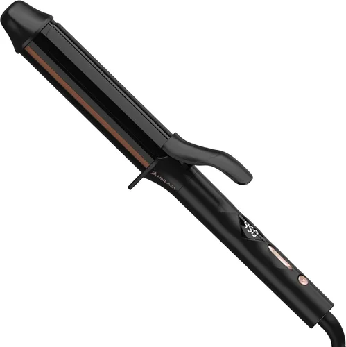 Miniatura 8 de ANNLARY Rizador de pelo de cerámica de titanio de 1 pulgada, rizador de pelo de calentamiento rápido con 8 ajustes de calor con pantalla LED