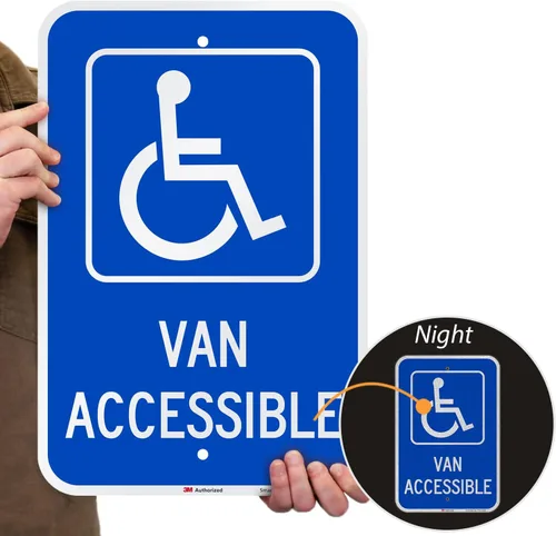 Miniatura 2 de SmartSign - K-1533-EG-12x18-D2 Letrero "Van Accesible" Aluminio reflectante de grado de ingeniero 3M de 12" x 18