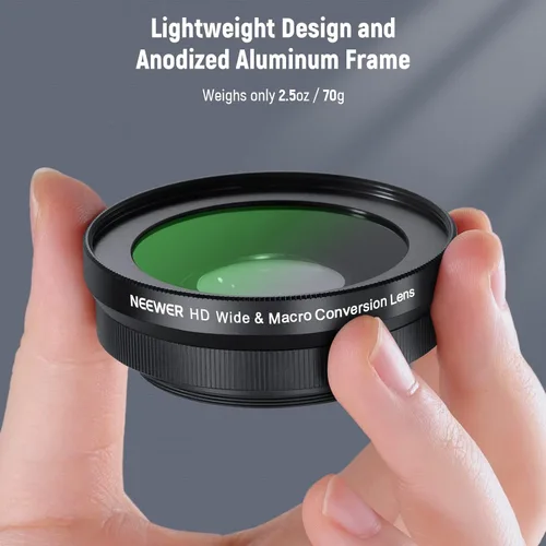 Miniatura 6 de NEEWER Lente gran angular HD de 40.5mm compatible con Sony ZV-1F ZV-E10 A5000 A6000, lente adicional gran angular de 2 en 1 de 18mm & macro 10x