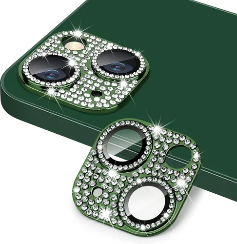 Miniatura 150 de Protector de lente de cámara diseñado para iPhone 12 Pro Max, con diamantes de imitación 3D con diamantes de imitación 9H, vidrio templado, Rosado