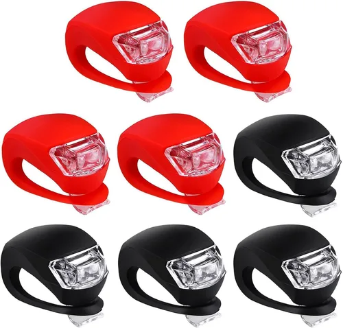 Miniatura 9 de Malker Luz de Bicicleta Delantera y Trasera Juego de Luces LED de Silicona para Bicicleta - Faro Delantero y Luz Trasera de Bicicleta, Impermeables
