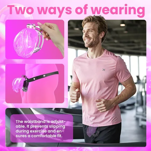 Miniatura 6 de Jaula de castidad de silicona suave para hombre, 4 tamaños de anillo seleccionables, jaula flexible para el pene con cinturón de castidad y bloqueo
