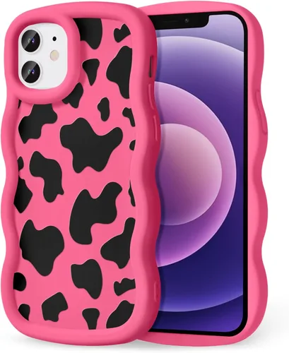 Miniatura 257 de Compatible con iPhone SE/8/7 Funda para Mujeres y Niñas, Marco Ondulado Rizado con Patrón Lindo, Estética Delgada Suave Silicona TPU Parachoques