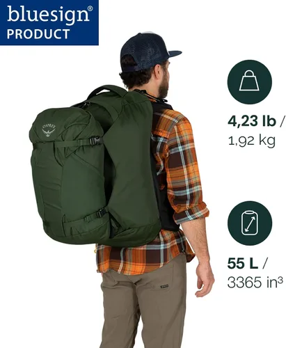 Miniatura 2 de Osprey Farpoint - Mochila de viaje para hombre de 55 litros, color gris Tunnel Vision Tunnel Vision Gris