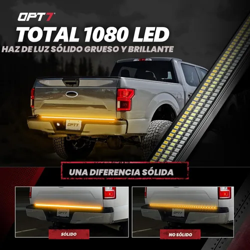 Miniatura 7 de OPT7 - Barra de luz LED Redline de triple fila para puerta trasera de 152 cm con señal de giro ámbar secuencial, marco rígido de aluminio