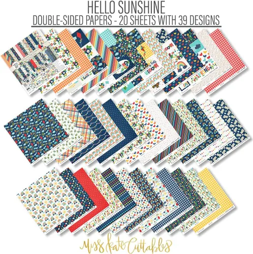 Miniatura 2 de Kit de papel y calcomanías – Hello Sunshine – Kit de álbum de recortes de primavera – Papel de doble cara de 12 x 12 pulgadas + calcomanías