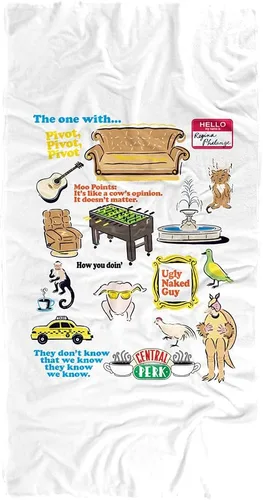 Miniatura 9 de LOGOVISION Toalla de playa con licencia oficial de Friends Food Pattern de 30 x 60 pulgadas