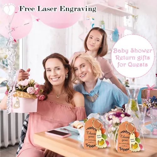 Miniatura 5 de 50 piezas personalizadas para baby shower, abrebotellas, llaveros de huellas, recuerdos de baby shower, regalos de devolución para invitados, vienen