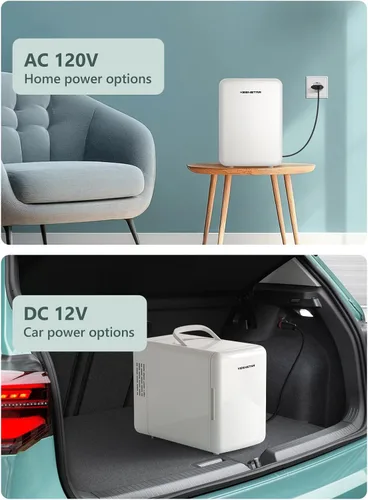 Miniatura 5 de KEENSTAR Mini refrigerador, mini refrigerador de 6 litros/8 latas, refrigerador pequeño de 110V AC/12V DC enfriador y calentador para dormitorio