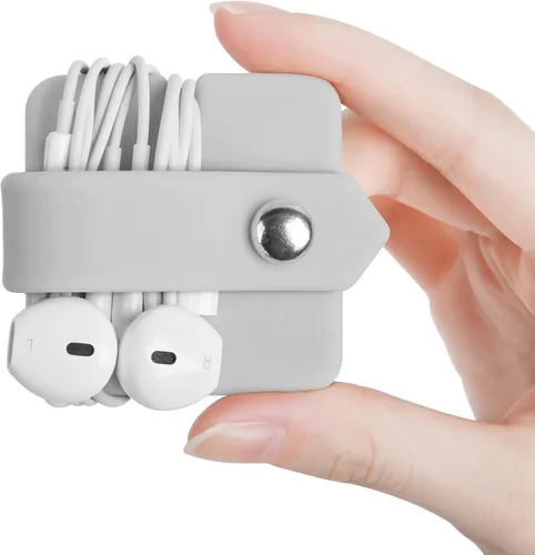 Miniatura 9 de Organizador de auriculares de silicona para auriculares, enrollador de cables para auriculares, organizador de cable de envoltura, enrollador