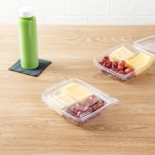 Miniatura 7 de Restaurantware Tamper Tek - Recipientes rectangulares para llevar de 11 onzas, 100 recipientes duraderos de plástico transparente congelable a