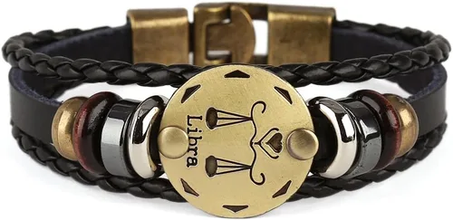 Miniatura 26 de Hamoery Pulsera de cuero de aleación punk para Constellation trenzada pulsera pulsera brazalete