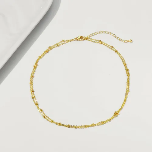 Miniatura 30 de Collares en capas para mujer, chapados en plata, delicada cuerda torcida de serpiente, delicado collar en capas, gargantilla de diferentes