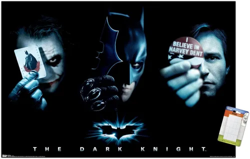 Miniatura 10 de Trends International Película de DC Comics – The Dark Knight – The Joker, Batman, Harvey Dent Póster de pared, 14.725 x 22.375 pulgadas, versión