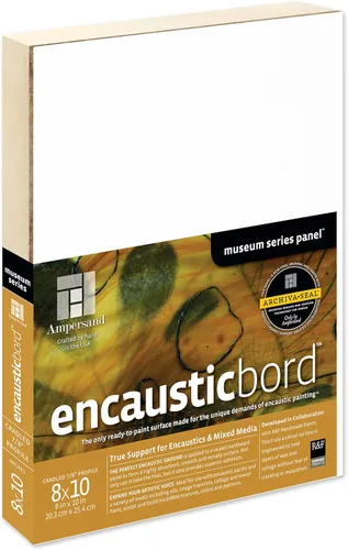 Ampersand Art Supply Panel de pintura de madera: Serie Museo Encausticbord, 7/8 pulgadas de profundidad, 8 "x 10" Profundidad de 7/8 pulgadas