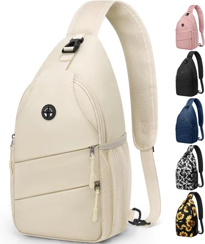Pritent Bolsos cruzados para mujeres y hombres, mochila de moda, bolsa casual para el pecho con correa de hombro convertible