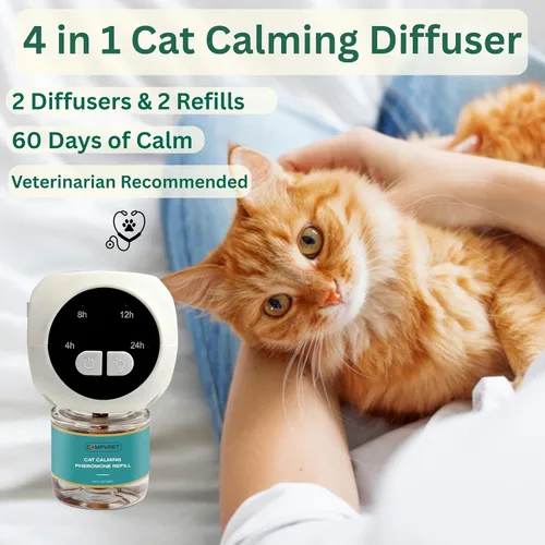 Miniatura 6 de Difusor calmante para gatos de 60 días, difusor de feromonas naturalmente eficaz para reducir la ansiedad, ayuda a reducir los arañazos, rociar