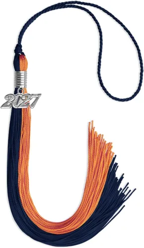 Miniatura 104 de Endea Graduation Borla de doble color con gota de fecha plateada (negro/oro antiguo, 2025)