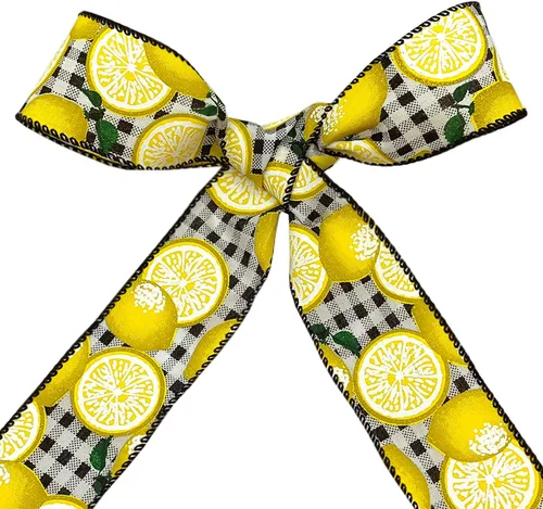 Miniatura 3 de Morex Ribbon Cinta de limones con cable, 2-1/2 pulgadas por 10 yardas, negro/amarillo, 7558.60/10-613