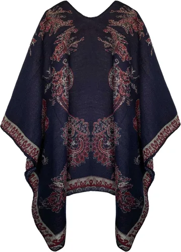 Miniatura 112 de Urban CoCo Poncho de colores para mujer, chal con frente abierto, color en bloques
