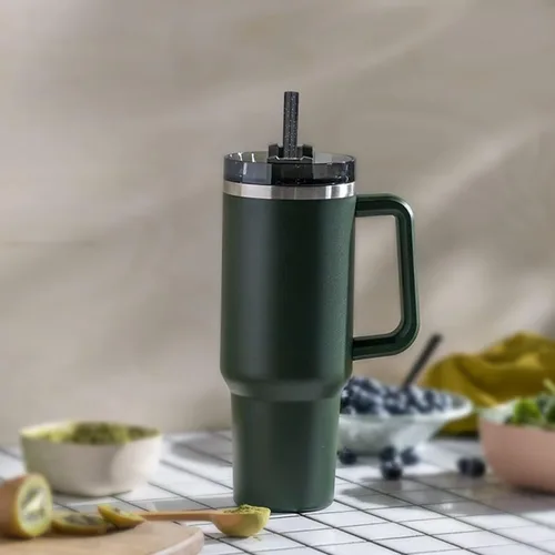 Miniatura 8 de Popote de repuesto compatible con vaso Stanley de 40 onzas y 30 onzas, paquete de 6 popotes reutilizables con cepillo de limpieza, plástico