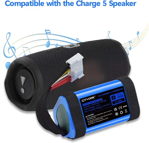Miniatura 3 de CITYORK Batería de repuesto GSP-1S3P-CH4D de 12000 mAh para altavoz Bluetooth Charge 5, carga recargable de alto rendimiento 5