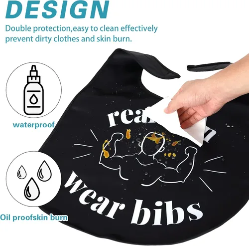 Miniatura 5 de Divertidos baberos para adultos para comer hombres, mujeres, ancianos, protectores de ropa, lavables, babero para adultos mayores