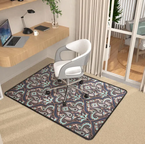 Miniatura 11 de Placoot Tapete para silla de escritorio para suelo de madera dura, superficie de pana de 55 x 35 pulgadas, tapete para silla de oficina para sillas