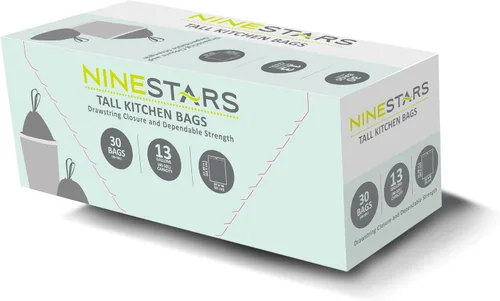 Miniatura 2 de NINESTARS NSTB-10-30 Bolsa de basura blanca extra fuerte con cierre de cordón