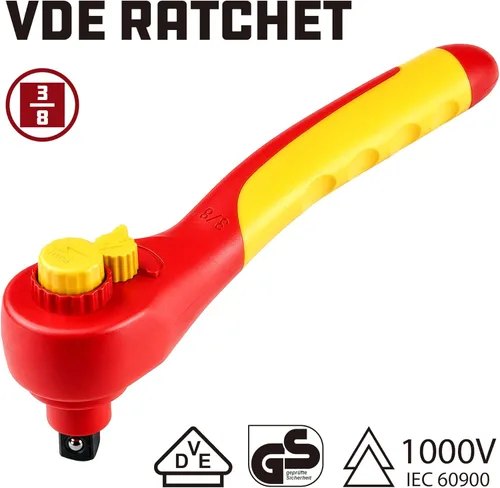 Miniatura 2 de Powerbuilt Trinquete VDE de 7.874 in con transmisión de 3/8 pulgadas, aislado con engranajes de 72 dientes, vehículos eléctricos e híbridos de alto