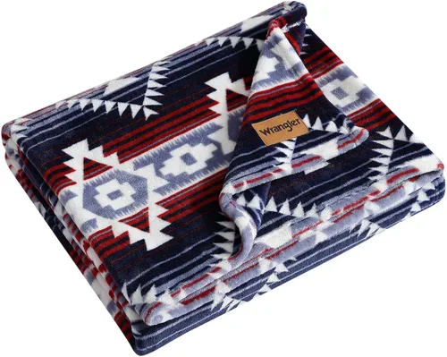 Miniatura 22 de Wrangler - Manta, ropa de cama de felpa suave, decoración occidental para la cama o el sofá (Colt naranja brillante, 50 x 60 pulgadas)
