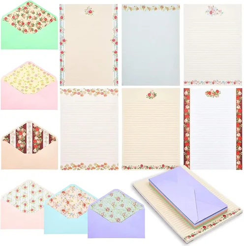 60 hojas de papelería floral vintage con 30 sobres, papel de escritura de cartas para poemas, notas de agradecimiento, amigo por correspondencia,