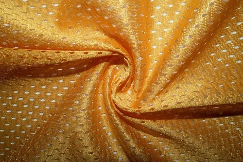 Amarillo # 12 Atlético Deportes Malla Tejido Poliéster Fútbol Jersey Tela por The Yard, Tela de Ropa, Tela de Muselina, Telas para Costura por
