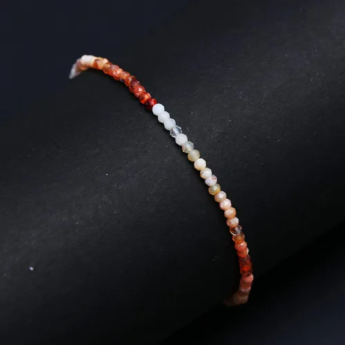 Miniatura 37 de Gempires - Pulseras de cuentas de piedras preciosas hechas a mano, ligeras, de cristal, para uso diario, hipoalergénicas, de 8 pulgadas, chapadas