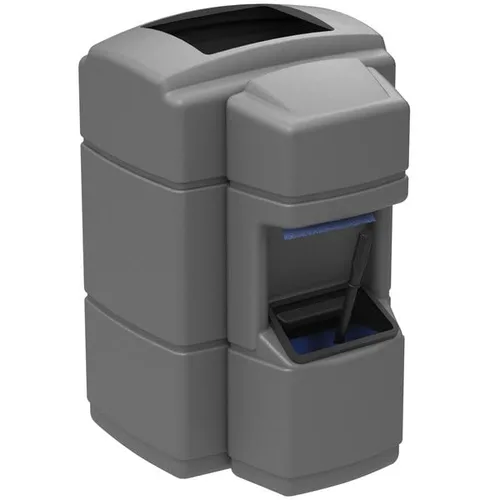 Miniatura 12 de Contenedor de basura negro de 28 galones con dispensador de toallas, escobilla de goma y estación de lavado de parabrisas, cubo de basura, papelera