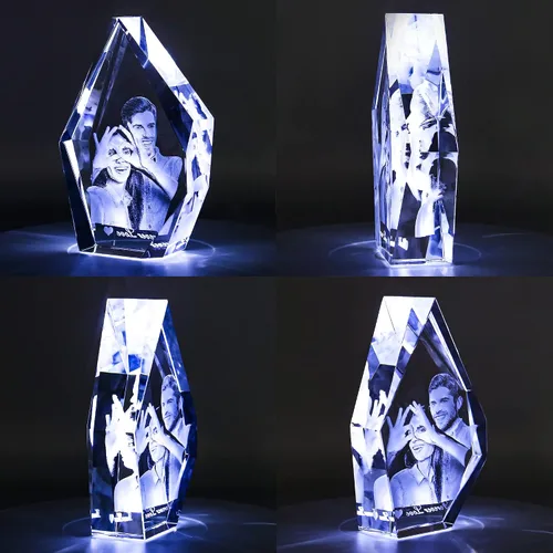 Miniatura 3 de Marco de fotos personalizado grabado en 3D grabado en el interior del cristal con imagen para Navidad, día de San Valentín, boda, día de la madre