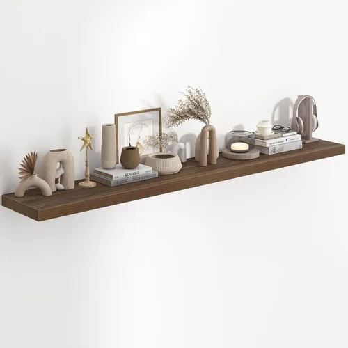 Miniatura 8 de Fun Memories Estantes flotantes de 48 pulgadas, estantes de pared de 9.3 pulgadas de profundidad para baño, sala de estar, dormitorio, cocina